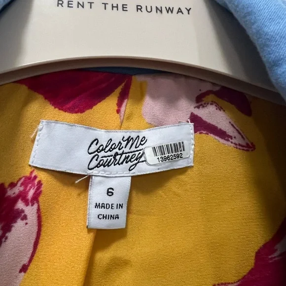 Color Me Courtney Blue Dennis Biker Jacket Size 6 US $250
